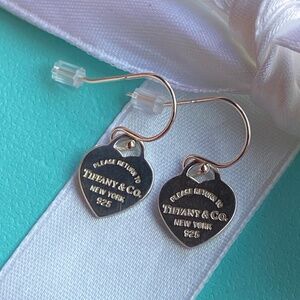 Return to Tiffany & Co Mini Heart tag French Hook Earrings 925 Sterling